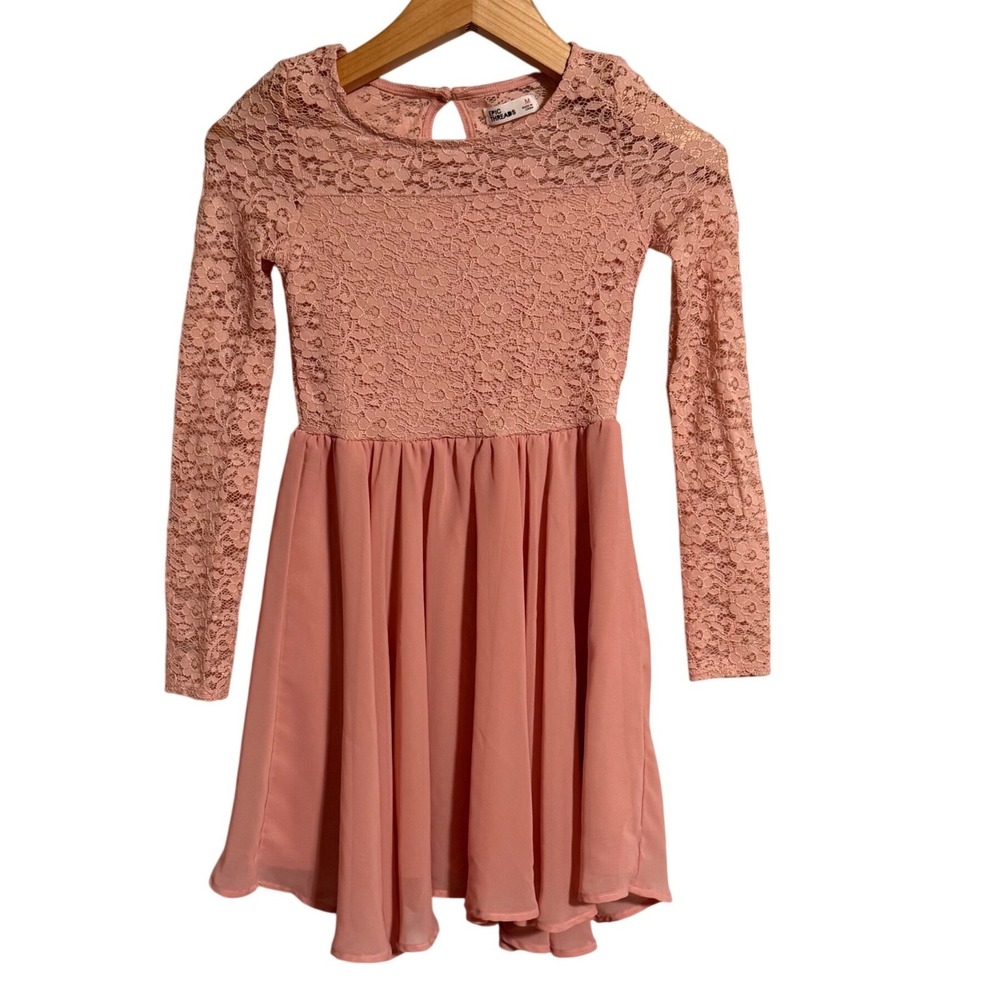 Epic Threads Girls Pink Lace Long Sleeve Dress Size M
